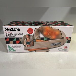 NIZONI Heated Shiatsu Neck & Shoulder Massager w/ Heat Deep Kneading NWT